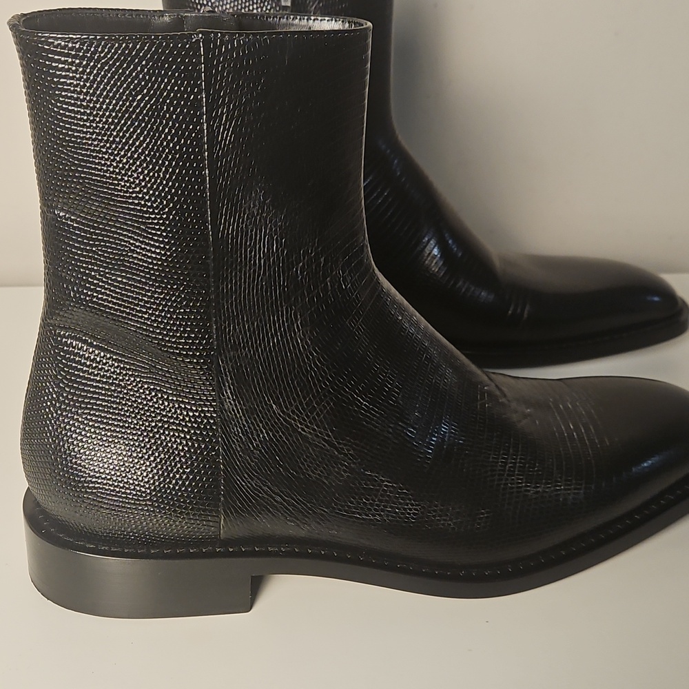 Mens Balenciaga Chrystal Bootie L20 Lizard Effect Black Calfskin Designer Shoes - Picture 4 of 16
